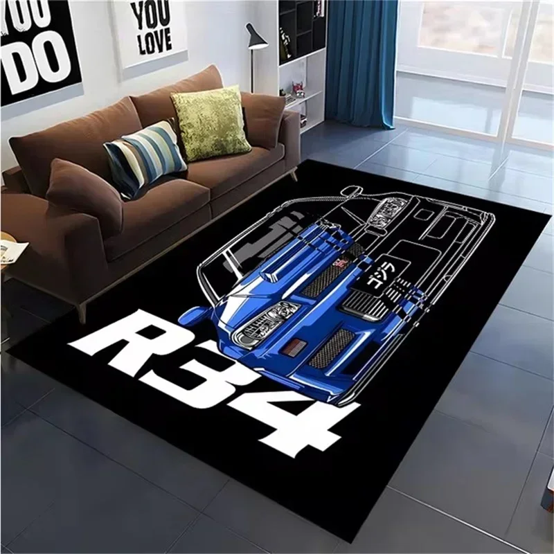 Lighting Mcqueen Bedroom Decor - Klasyczny dywan z nadrukiem samochodu wyścigowego