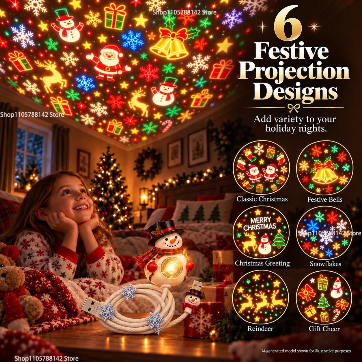 Świąteczny projektor USB w ksz – Lighting Christmas Decor recenzja i cena